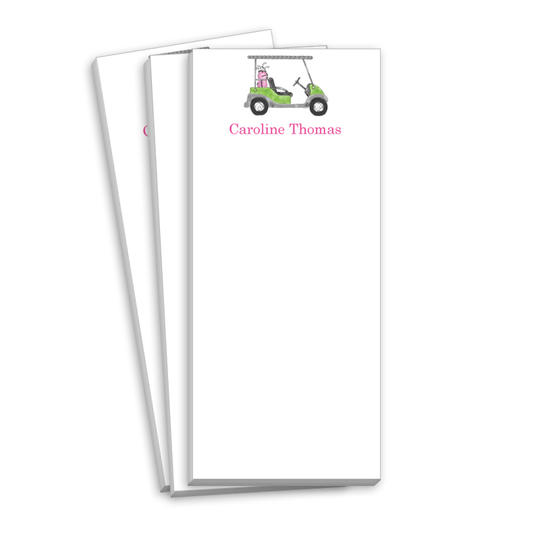 Pink Golf Cart Skinnie Notepads